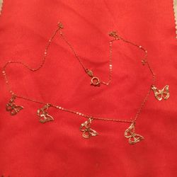 10k gold. Butterfly necklace.
