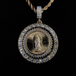 Gold Plated Seminario Virgin Mary Chain/ Necklace 