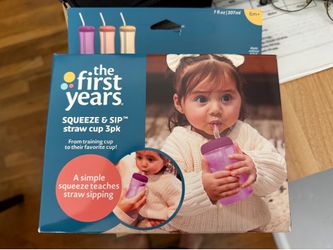 The First Years- 3 Pack Squeeze & Sip Straw Set