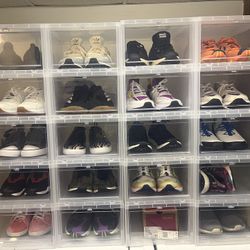 20 Pairs Sneakers Shoes lot With Drop Front Containers Included