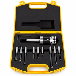 2" Boring Head Set MT2 Shank – 9 Boring Bars, Wrenches & Case – Milling Tooling