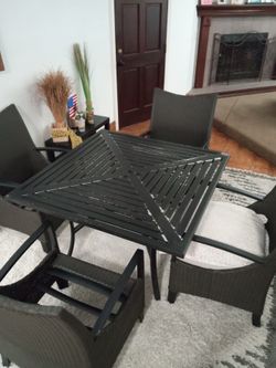 Black Outside or Inside Table Set with 4 seats