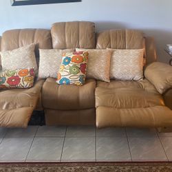 Sofa And Love Seat Automatic Recliner Leather