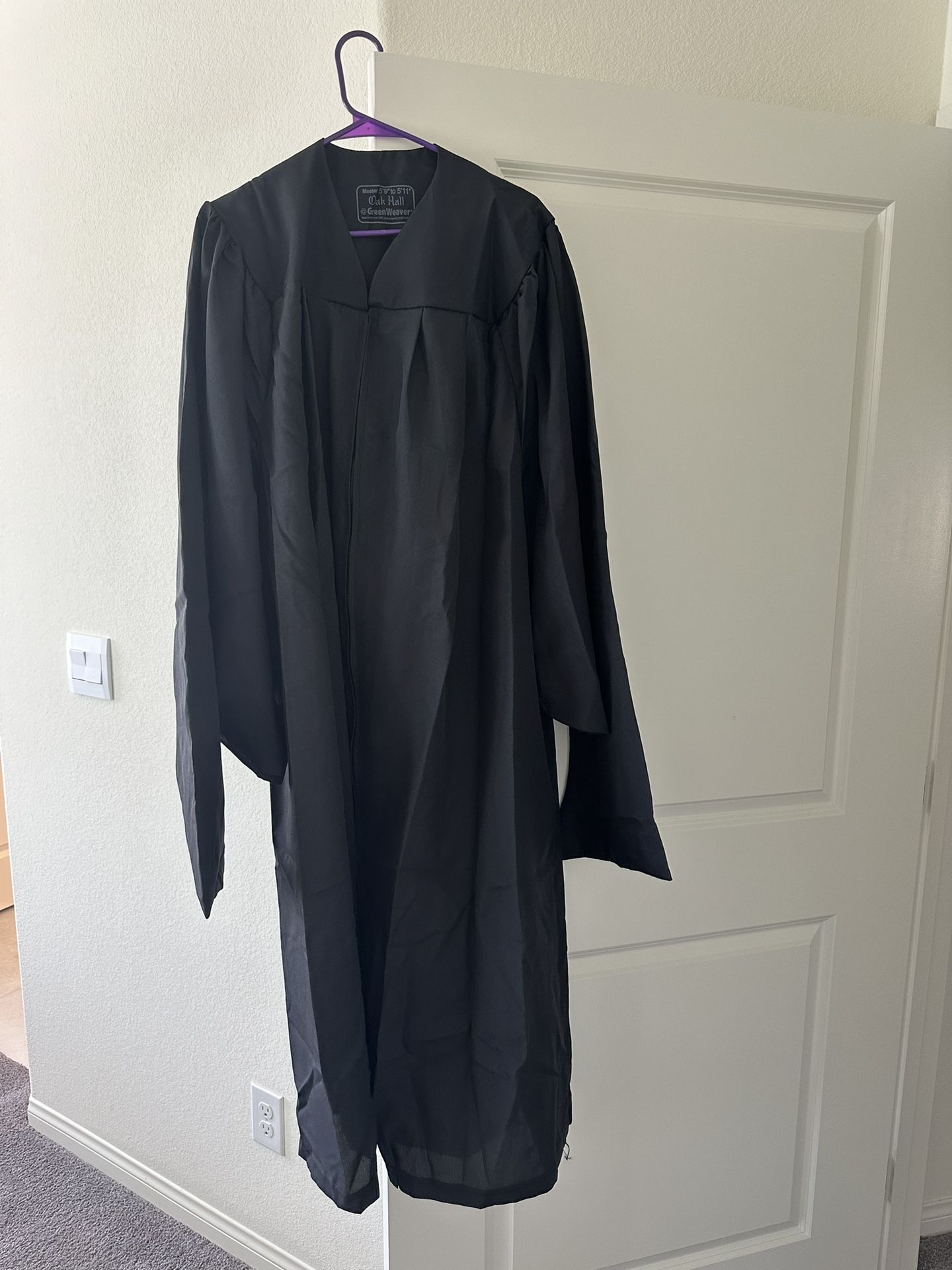 Black Masters Graduation Gown