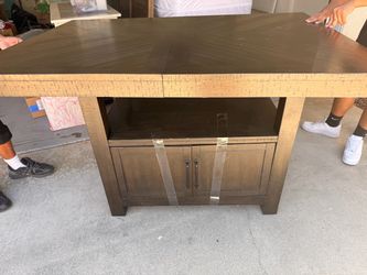 Expandable Counter-Height Dining Table w/ Storage + Leaf