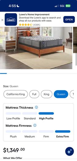 Queen Mattress – Extra Firm, High Profile – Like New 