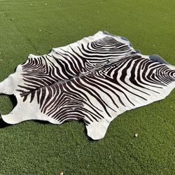 Cow Hide Dyed Like A Zebra Rug
