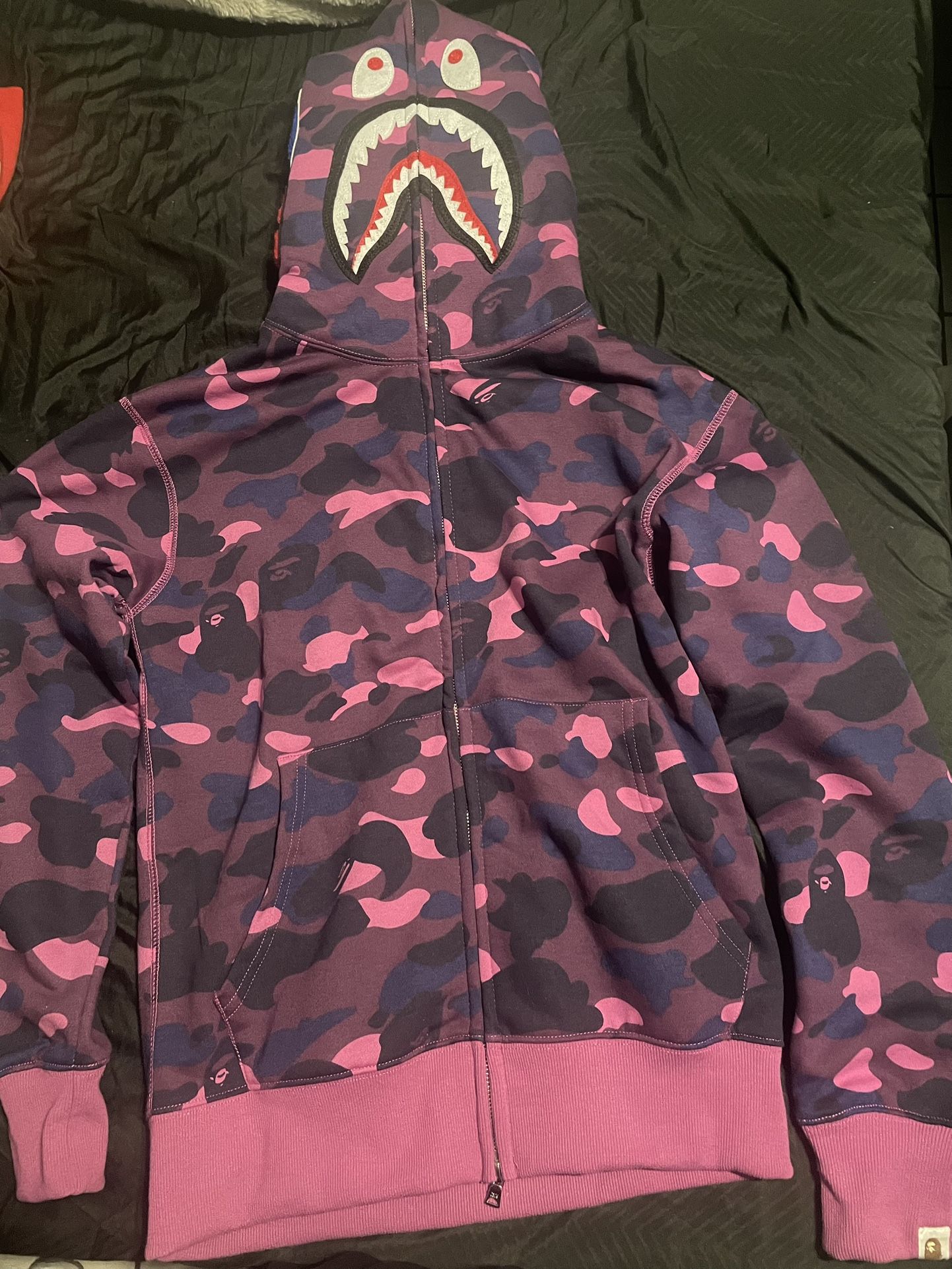 bape rep hoodie zip up