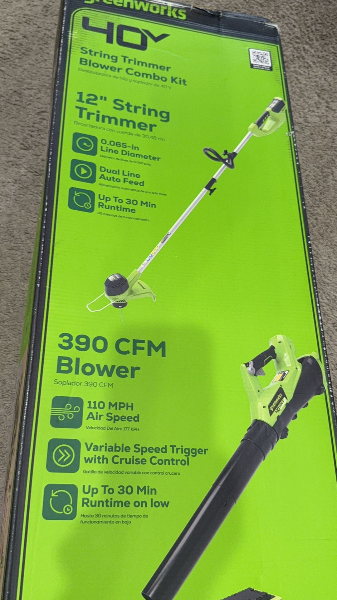 Greenworks G-MAX 4OV Cordless String Trimmer and Leaf Blower TOOL ONLY