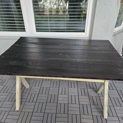 Solid Wood Folding Farmhouse Table – 48x32 → 48x16 – 30” Tall