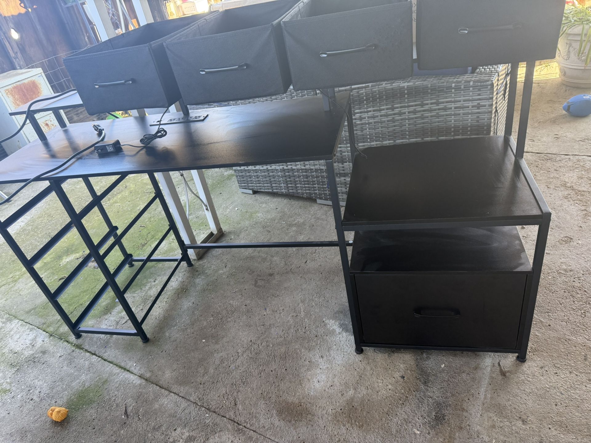 Desk With Drawers And Outlets