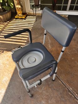 Portable 3-in-1 Cushioned Chair/Shower Chair/Bedside Commode