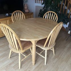 Dining Table Plus 6 Chairs (pine Wood)