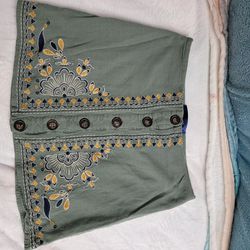 Blue Rain Mini Skirt Green. https://offerup.com/redirect/?o=U3ouc20=.