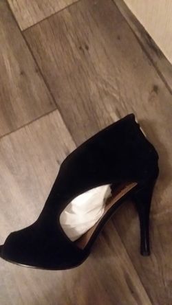 Leather suede Collin Stuart heels. open-toed heels