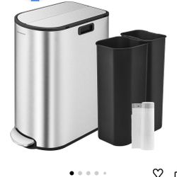 13-Gallon Dual Kitchen Trash Can, 5.3 and 8 Gallon