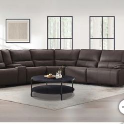 Brower Fabric Power Reclining Sectional with Power Headrests