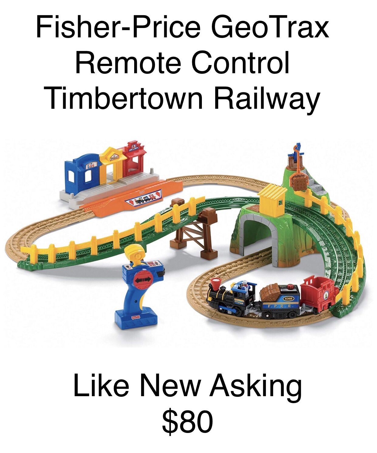 Fisher-Price GeoTrax Remote Control Timbertown Railway
