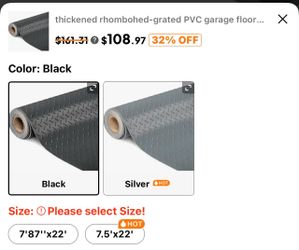 Black PVC Garage Floor Mat Roll