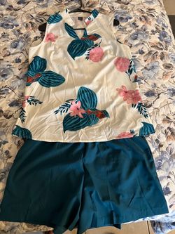 Floral Top and Shorts Two-Piece Set