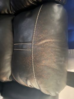 Black leather sofa and love seat