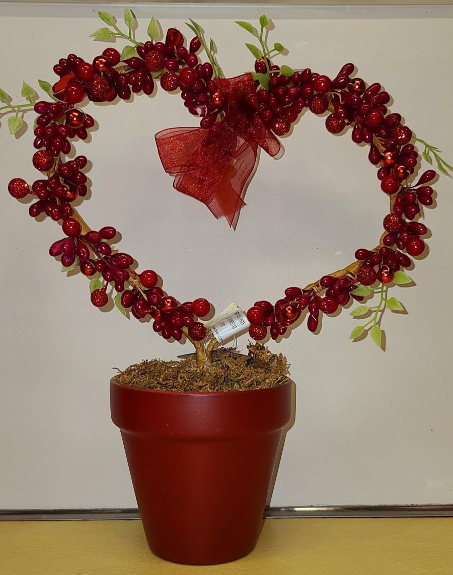 Beaded Heart Flower Arrangement Valentines Day New
