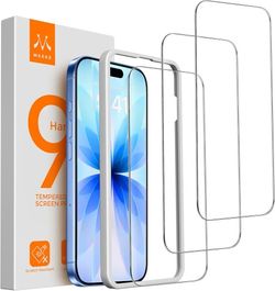  3 Pack Screen Protector for iPhone 17 6.3", [9H+ Hardness] [Military-Grade Drop Protection] [Sensitive Touch] [Easy Installation] Full Edge Coverage 