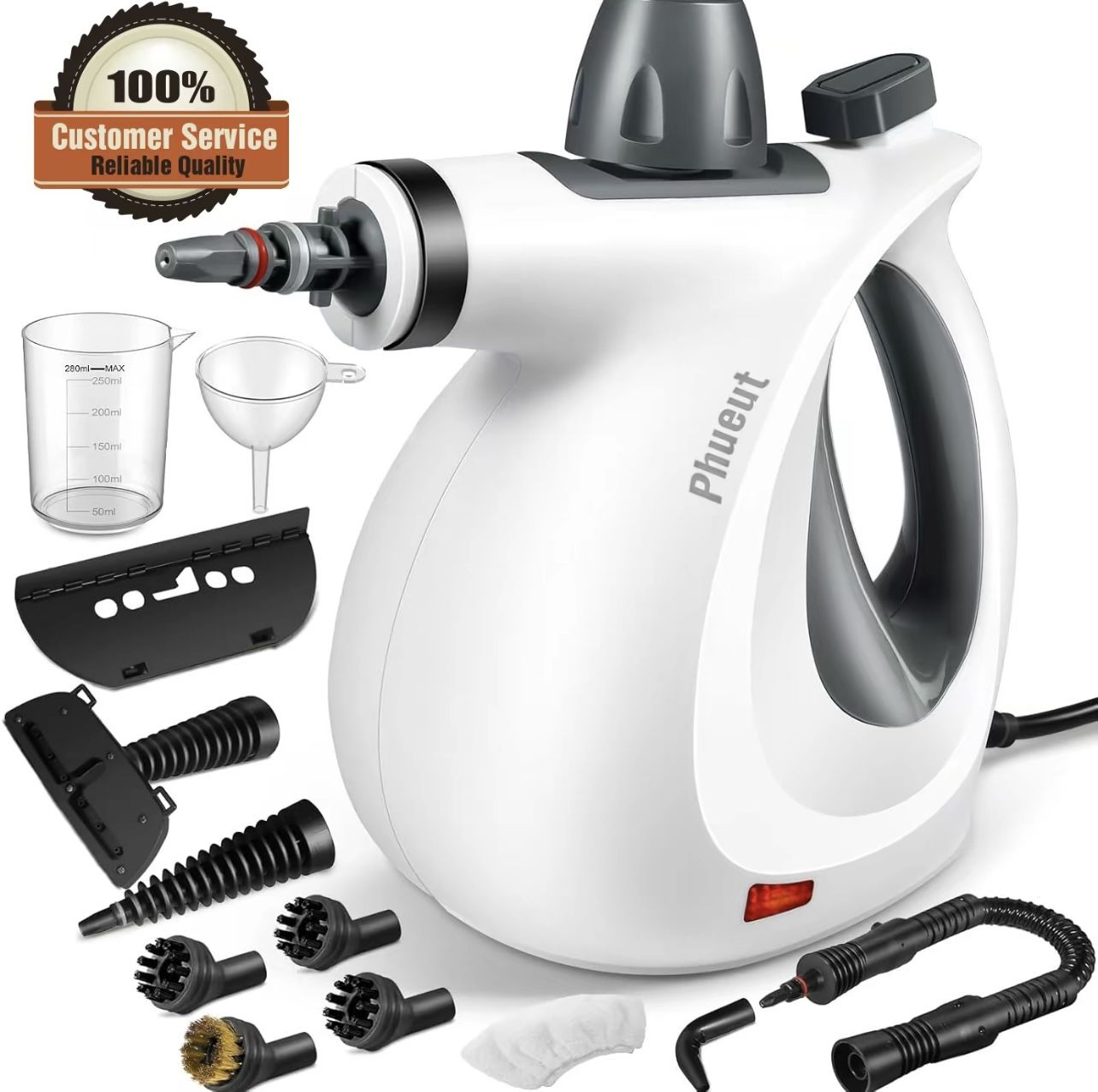 Pressurized Handheld Multi- Surface Natural Steam Cleaner with 12 pcs Replacement Parts, Multi-Purpose Steamer for Home Use, Floor, Kitchen and Car re