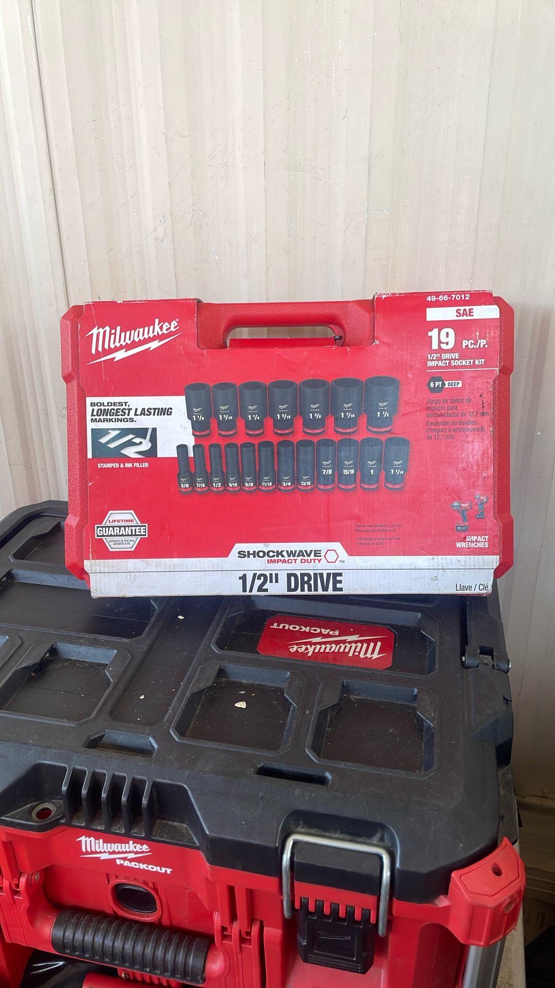 SHOCKWAVE 1/2 in. Drive SAE 6 Point Impact Socket Set (19-Piece)  Firm On Price 