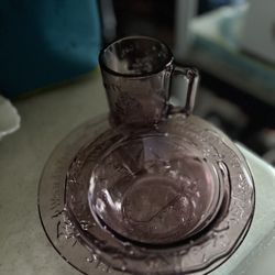 Antique child's breakfast setting three pieces