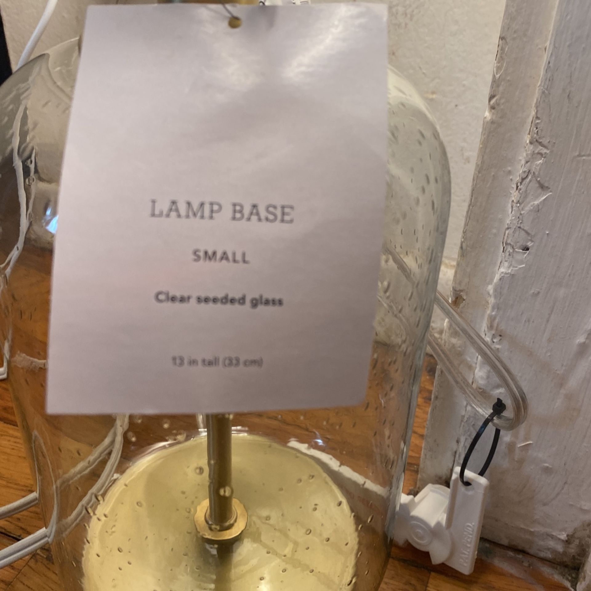 Lamp Base Clear Seeded Glass