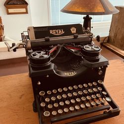 Antique Royal Typewriter 1920’s Glass Sides