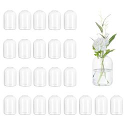 Hewory Glass Bud Vases for Centerpieces: Set of 24 Blown Clear Small Vase Bulk, Mini Cute Flower Vase for Floral Arrangement, Tiny Modern Decorations 
