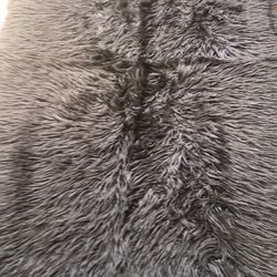Furry Faux  Rug Black 40”x70””