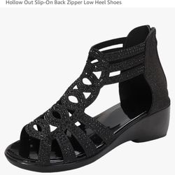 Womens' Open Toe Rhinestones Wedge Sandals