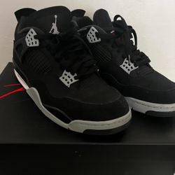 Jordans 4s Black Canvas