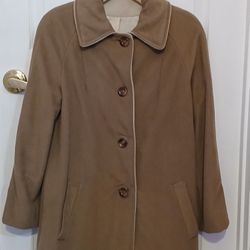 Vintage Swing Like Coat Light Weight Camel Color Size 8