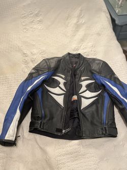 Mens Armor Padded Motorcycle Leather Jacket