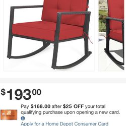Brand New In Box Cost Way Metal Out Door Rocking Chair 