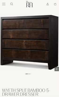 RH RESTORATION HARDWARE WYETH SPLIT BAMBOO 5-DRAWER DRESSER: Retail $9420