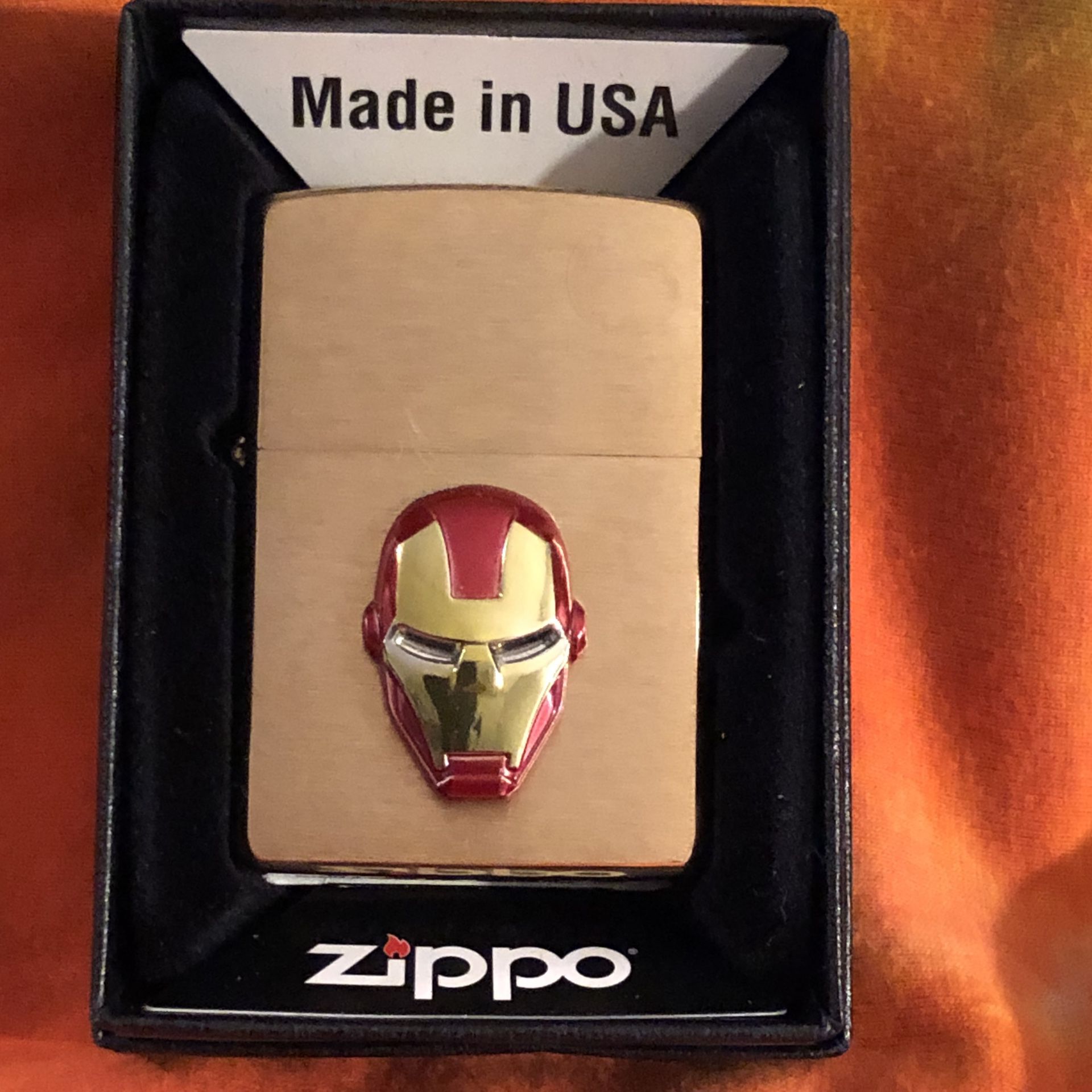 Custom Iron Man Colored Pewter Head Zippo Lighter Brass Zippo In Box