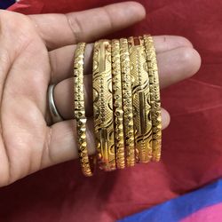 22k Gold Plated Bangels Indian Bollywood Pakistani Jewelry Size2.6 2.8 Available 