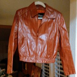 Vintage Burnt Brown Leather Jacket