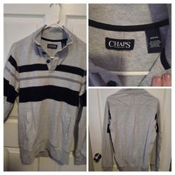 Chaps Striped Mock Neck Pullover