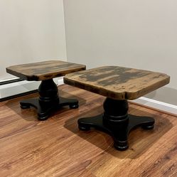 Farmhouse  Style Wooden End Tables