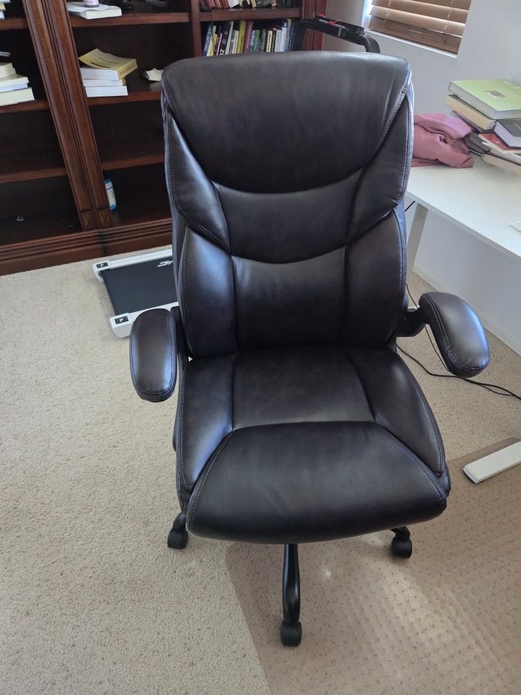 Brown Leather ERGONOMIC Office Chair
