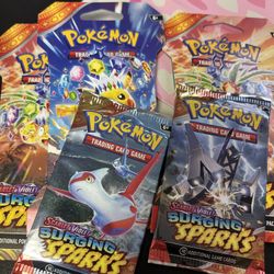 Pokemon Tcg, Surging Sparks - 5 Packs Factory Sealed