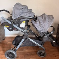 Double stroller Evenflo Pivot Xpand Modular Travel System  (Sabino gray)