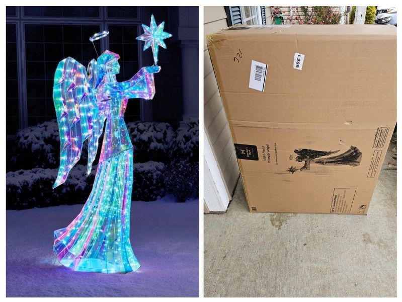 NEW Member's Mark 6.5' Pre-Lit Prismatic Angel Christmas Décor