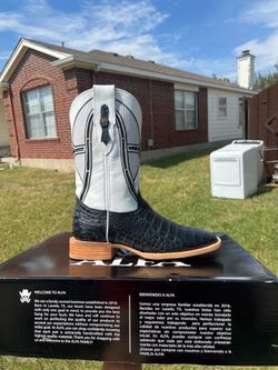 Genuine caiman exotic western wear work boots size 8